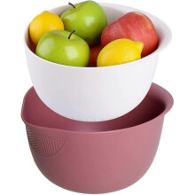 Rice Strainer and Kitchen Colander Set - Strain Rice, Quinoa and Small Grains - Soak, Wash and Drain Vegetables and Fruit - (4 Quart Bowl)