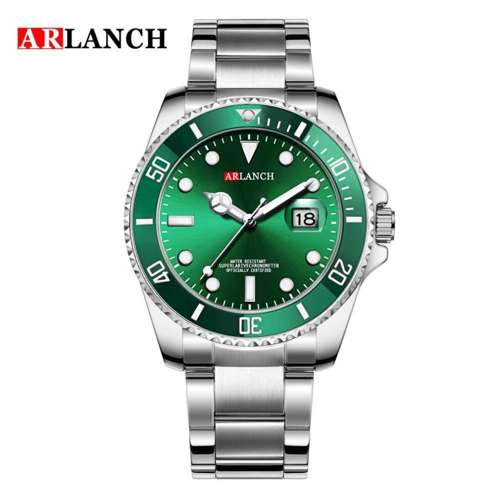 (green, 305 Submariner) Men's Luminous Submariner Sport Quartz Watch: Exquisite, Waterproof, With Calendar Feature.