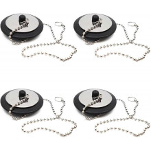 4 Pcs Rubber Sink Stopper Sink Stopper with Chain General Rubber Drain Stopper Rubber Waste Stopper with Chain for Home Kitchen Bathroom Bathtub