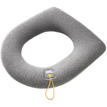 Plush Toilet Seat Cover Pad Toilet Mats Removable O-Shape Pad Household Winter Warm Thickened Accessory - Dark Gray, 44x36cm