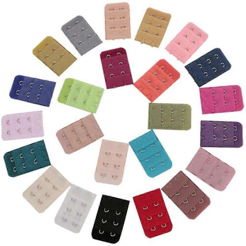 Women's Comfortable Bra Extender Elastic Bra Strap Extension 2 Hook, Random Color