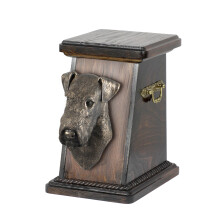Airedale Terrier, Waterside Terrier - urna na prochy psa, elegancka urna ze statuetką, pamiątkowa urna z popiersiem psa marki Art-Dog