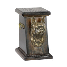 Bostonský teriér - urna na popol psa, elegantná urna so sochou, pamätná urna s popiersím psa značky Art-Dog