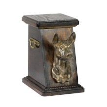 Basenji - urnă pentru cenușa câinelui, o urnă elegantă cu o statuetă, o urnă comemorativă cu un bust de câine de la marca Art-Dog