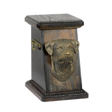 Border Terrier - urna na prochy psa, elegancka urna ze statuetką, pamiątkowa urna z popiersiem psa marki Art-Dog