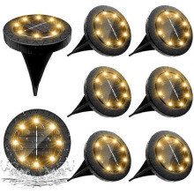 8 pack 8 LED Solar Lights Outdoor Garden Lights Warm White Outdoor Waterproof LED Spot Lights Decoration Solar Panel Lights for [Energy Class A+++]
