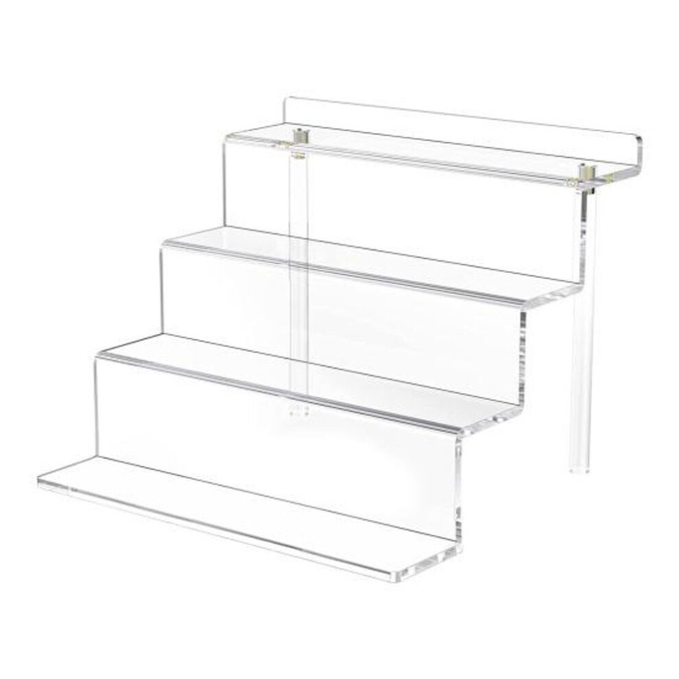 (as the picture, 12Inch) Acrylic Perfume Display Stand With 4 Tiers Exhibition Display Stand Sunglasses Nail Polish Transparent Organizer