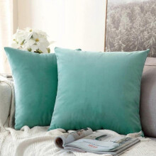 2 Pack Velvet Cushion Cover Decorative Cushion Cover Throw Pillow Sofa Cushion Lumbar Pillow Throw Pillow Cover Cushion Cover Teal Green 45x45 Cm