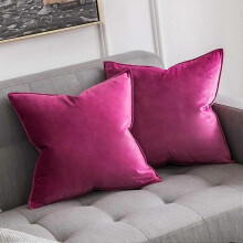 Set of 2 Velvet Cushion Cover Cushion Cover Decorative Throw Pillows with Hidden Zipper Sofa Bedroom 18x 18 Inch 45 X 45 Cm Set of 2 Rose Red