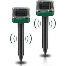Solar Powered Ultrasonic Mole Repeller 2 Pack, Solar Mouse Repeller Outdoor, Solar Powered Mole Repellents for Moles, Voles,Snakes or Other Rodents