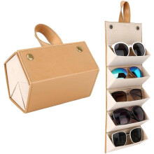 Sunglasses Organizer with 5 Slots, Travel Glasses Case Storage Portable Sunglasses Storage Case