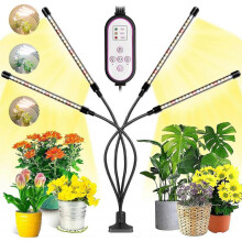 Plant Light, 2020 New 80 LEDs 4 Heads Growth Light, Timing AUTO - ON/OFF Horticultural Led Lamp for Seedlings, Succulents, Orchid (660nm/3000K/5000K)