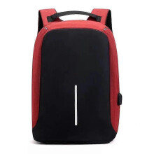 Business Travel Computer Backpack, Waterproof Backpack, with Usb Charging Port, Ergonomic Design, Anti-Theft Device, Color: Black + Red