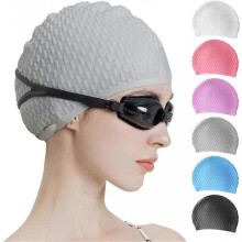 Silicone Swim Cap,Comfortable Bathing Cap Ideal for Curly Short Medium Long Hair,unisex Swimming Cap, Shower Caps Keep Hairstyle Unchanged
