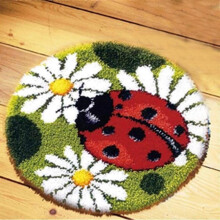 Ladybug Latch Hook Kits Rug Making Kits DIY with Printed Canvas Pattern 20" X 20"