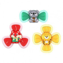 (1) 3Pcs/Set Spinning Top Cartoon Animal Mão-olho Coordenação Segura Ventosa Spinning Top Toy para Vidro