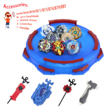 (8 psc-1) Novo conjunto de brinquedos Burst Metal Fusion Fighting Gyro disco 4D com lançador e bayblades