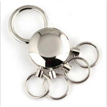 Multifunctional Round Key Fob, Rotatable, with 4 Key Rings