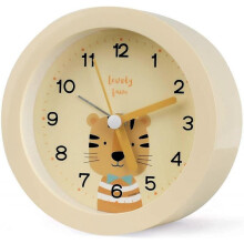Silent Alarm Clocks Bedside Children's Alarm Clock Cute Cartoon Alarm Clock with Nightlight ,Travel Alarm Clock Battery Powered Diameter 9.5cm