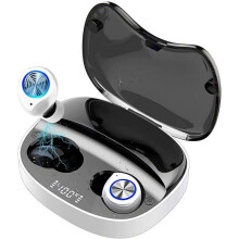 Bluetooth 5.0 Wireless Earbuds with LED Display 2000MAH Charging Case,Waterproof Stereo HiFi in-Ear Earphones, Touch Control Headset,Type-C(Black)