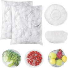 Cling Film bag,Elasticated Stretch to FIT Disposable Food Covers for Preservation Fresh Dust-proof with Fruit, Vegetable and Meat200pcs