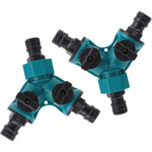 Garden Tap Hose Connectors Splitters Y type Water Diverter Valve 2 Way Garden Hose Connector for Water Pipe2 Pcs