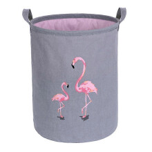 Foldable Waterproof Baby Laundry Basket Storage Basket Dirty Laundry Basket Laundry Bag Round Cloth Storage Bucket for Laundry Child ToysFlamingo