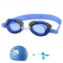 Kids Swimming Goggles, Swim Goggles Glasses for Children, Swimming Cap Nose Clip Earplugs Included 3pcs Set for Boys Girls 3-12 Years