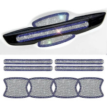 8pcs Two-Color Combination Car Door Handle Protector Bling Rhinestones Scratch Protector Car Door Handle Cup Stickers Protective Film Car Accessories