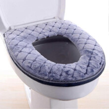 Toilet Seat Cover for Bathroom, Toilet Seat Cushion Covers Soft Thicker Warmer Washable Toilet Seat Cover Pads with Zipper Home Reusable (Gray)