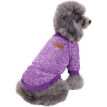 Pet Dog Clothes Knitwear Dog Sweater Soft Thickening Warm Pup Dogs Shirt Winter Puppy Sweater for Dogs (Purple, XS)
