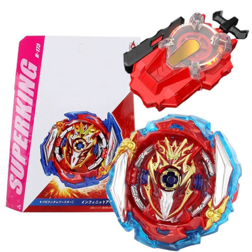 (02 Spark String) Conjunto de caixa B-173 Infinite Achilles Superking B173 Spinning Top com caixa de 2