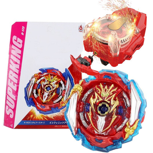 (02 Spark String) Conjunto de caixa B-173 Infinite Achilles Superking B173 Spinning Top com caixa de 1