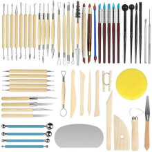 Ceramic Clay Tools, 56 Pieces Pottery Tools Clay Sculpting Kit Double Sided Modeling Cutting Tools Set for Beginners Professionals Kids Carving