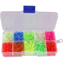 Fishing Beads Assorted Set, 1000pcs 5mm Round Float Glow Fishing Rig Beads Fishing Lure Tackle