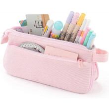 Small Pencil Case Multifunction Pen Bag Pouch Box Organizer Cases School Supplies for Girls Adults-Pink