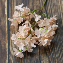 Artificial Flowers, Artificial Cherry Blossom, Suitable for Bedroom / Dining Table / Living Room, 3-Piece Bouquet Decoration, Color: Light Pink