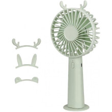 Hand Crank Fan, Usb Fan, Rechargeable Battery, Mini Portable Fan, Quiet 3 Speed,Desktop Fan, for Office Travel, Outdoor Home (Green)