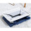Rectangle Foldable Storage Box with Linen Stitching Fabric Storage Basket, Storage Box with Cotton Rope Handles Storage Cube Storage Box(navy Blue 4