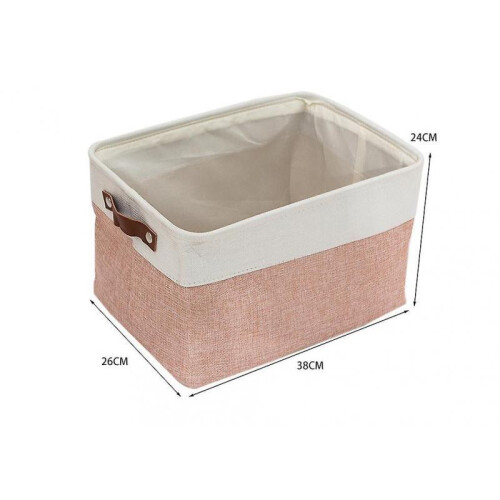 Rectangle Foldable Storage Box with Linen Stitching Fabric Storage Basket, Storage Box with Cotton Rope Handles Storage Cube Storage Box(navy Blue 1