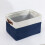 Rectangle Foldable Storage Box with Linen Stitching Fabric Storage Basket, Storage Box with Cotton Rope Handles Storage Cube Storage Box(navy Blue 1