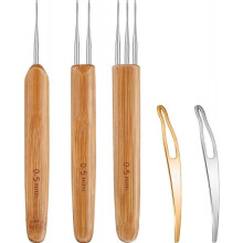 5pcs Dreadlocks Tool Includes 3 Pieces Dreadlocks Crochet 1 Hook 2 Hooks 3 Hooks Hair Weaving Needle Crochet 2 Pieces Hair Locking Tool for Braid Craf