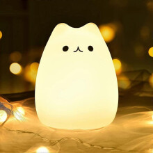 NIGHT LIGHT,  Gifts for Women Teen Girls Baby,Night Lights for Kids Bedroom, Cute Christmas Kitty Silicone Nightlights(MULTICOLOR LIGHT)