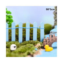 (Μπλε) 90cm Mini DIY Ξύλινος φράχτης Μινιατούρα φυτικό ντε