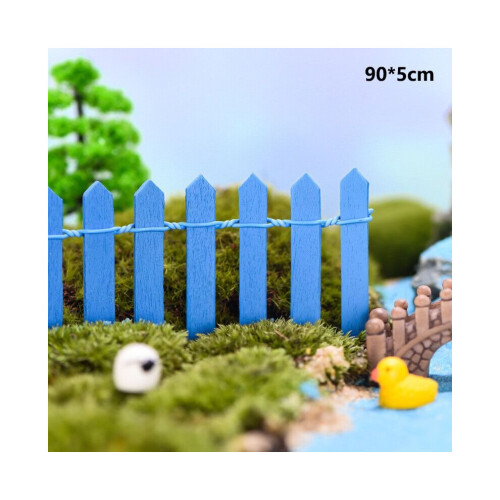 (Σκούρο Μπλε) 90cm Mini DIY Ξύλινος φράχτης Μινιατούρα φυτ