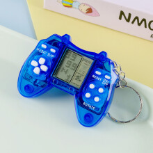 (Διαφανές μπλε) Tetris Blast Block Mini Gamepad Παιχνίδι Ρετρό Ηλεκτρονι
