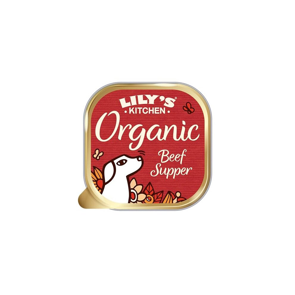 Lily's Kitchen Made with Natural Ingredients Adult Wet Dog Food Tray Organic Beef 11 x 150g