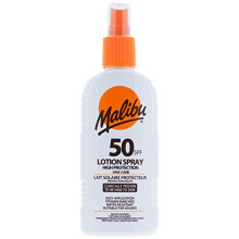 Malibu High Protection Water Resistant Vitamin Enriched SPF 50 Sun-Screen Lotion Spray with Shea Butter Extract, 200ml