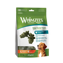 WHIMZEES Alligator Dog Dental Sticks, 6 Pieces, Size L - Grain-Free