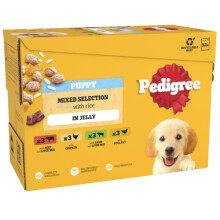 Pedigree Junior Wet Dog Food for Young Dogs and Puppies, 12 Pouches (12 x 100 g) - Packaging May Vary